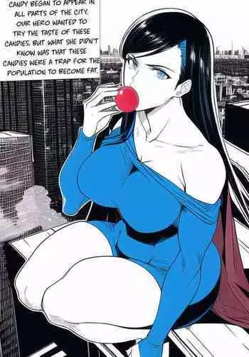 Expanding Heroine:Confronting the Virus Villain, Page 1 to 12,  [FINISH] ,[Creator: HirumaDiabe, DeviantArt/Patreon], Weight gain anime girl, bbw, ssbbw, stuffing belly, SuperHero who gain a lot of weights because of a food addiction.