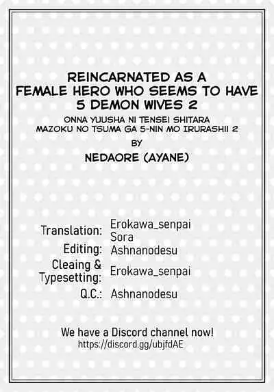 Onna Yuusha ni Tensei Shitara Mazoku no Tsuma ga 5-nin mo Irurashii 2 | Reincarnated as a Female Hero Who Seems to Have 5 Demon Wives 2